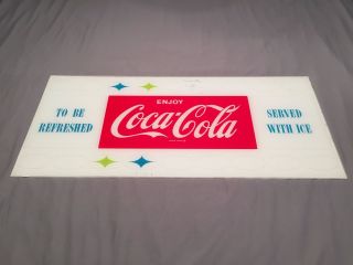 1959 Vintage To Be Refreshed Serve W Ice Coca Cola Pop Light Insert Sign 13 " X29 "