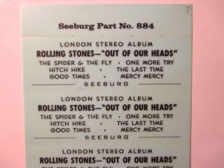 Rolling Stones London SBG 37 Out Of Our Heads Mega - rare Jukebox 33 1/3 EP 4