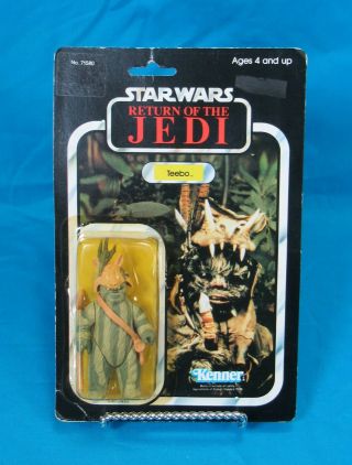 Vintage Star Wars Return Of The Jedi Teebo Action Figure 1983 Kenner On Card
