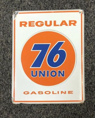 Vintage Union Oil 76 Regular Porcelain Gas Pump Plate