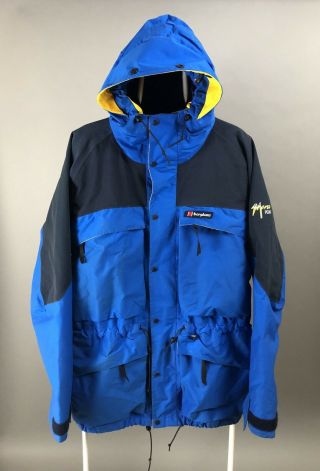 Vintage Berghaus Mera Peak Gore - Tex Jacket Men L Waterproof Hiking Blue