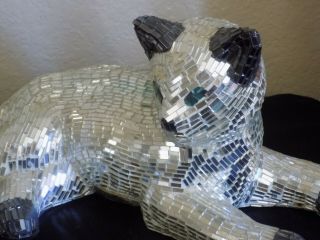 Vintage Mosaic Cat Made Of Mirrors