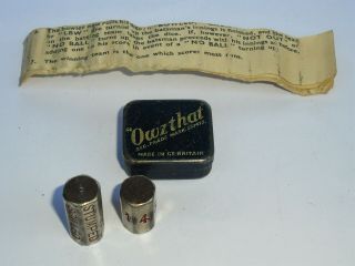 Vintage Owzthat Cricket Game In Tin With Rules