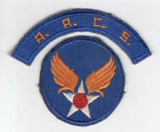 Ww 2 Us Army Air Force Airways Communications System Patch & Tab Inv M585
