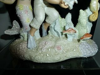 VTG 1995 Enesco Coral Kingdom TREASURED FRIENDS Mermaid Boy 901962 EUC 2