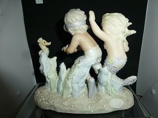 VTG 1995 Enesco Coral Kingdom TREASURED FRIENDS Mermaid Boy 901962 EUC 3