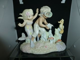 VTG 1995 Enesco Coral Kingdom TREASURED FRIENDS Mermaid Boy 901962 EUC 7