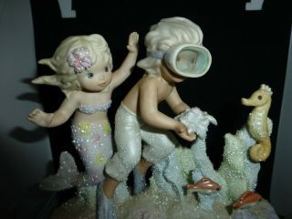 VTG 1995 Enesco Coral Kingdom TREASURED FRIENDS Mermaid Boy 901962 EUC 8