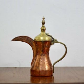 Antique 9.  44 " Arabic Islamic Brass Copper Dallah Bedouin Coffee / Tea Pot