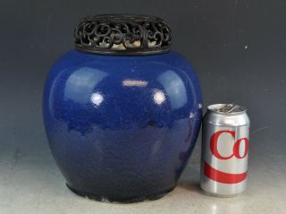 Antiqu.  Chinese Blue Porcelain Covered Ginger Jar 2