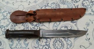 Antique Ww2 Western L46 - 8 Combat Fighting Survival Bowie Knife Knives Vintage Ec