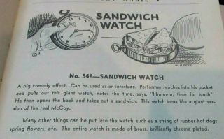 Vintage Abbott Sandwich Or Snack Watch - Visual Comedy - 1960 