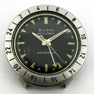 Vintage 1966 Bulova Accutron Astronaut 214 Stainless Watch For Repair