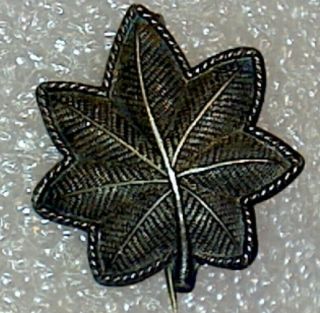 Wwii Us Lt Col Lieutenant Colonel Oak Leaf Insignia Pin Back Sterling Silver