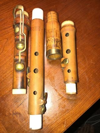 Antique Wood Flute,  Stamped On All Sections,  Riley,  29 Chatham St,  York.