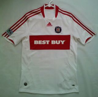 VINTAGE RARE ADIDAS CLIMA365 CLIMACOOL CHICAGO FIRE 10 BLANCO JERSEY IN SIZE S 2