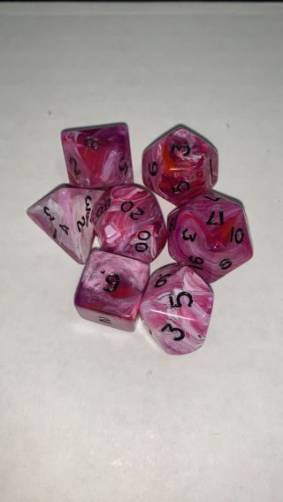 Chessex Rainbow Anethyst Oop And Rare Dice Set