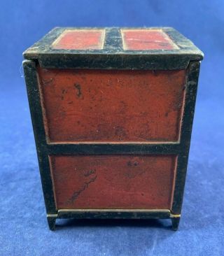 Antique Vintage Cast Iron (CI) Still Bank - Safe with Key 3