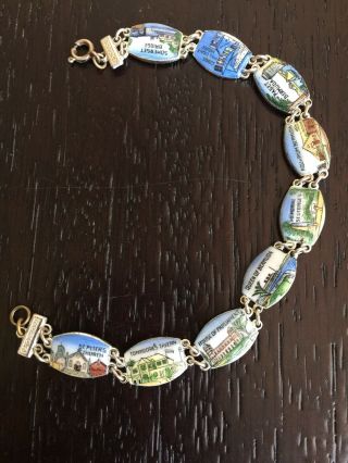 Vintage Silver Travel Souvenir Bracelet Bermuda Enameled