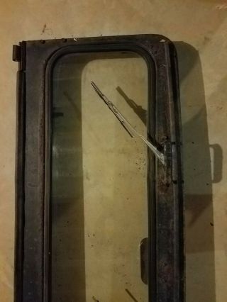 Vintage 1964 Jeep Willys Windshield And Frame With Wipers Rat Rod