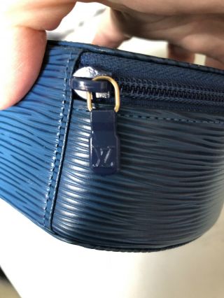 Auth Louis Vuitton Vintage Blue Epi Ecrim Bijoux Large Jewelry Box.  Gorgeous 2