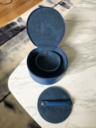 Auth Louis Vuitton Vintage Blue Epi Ecrim Bijoux Large Jewelry Box.  Gorgeous 7