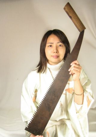Antique 110 Year Old Japanese Tool Forged Iron Maebiki Nokogiri Saw