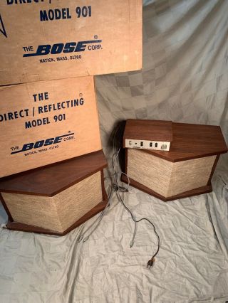 Vintage Bose 901 Direct Reflecting Speakers Active Equalizer Box