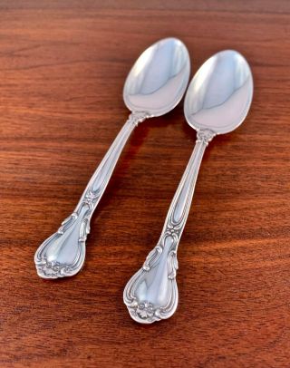 (2) Gorham Co.  Sterling Silver Place Soup Spoons: Chantilly No Monograms 7 "