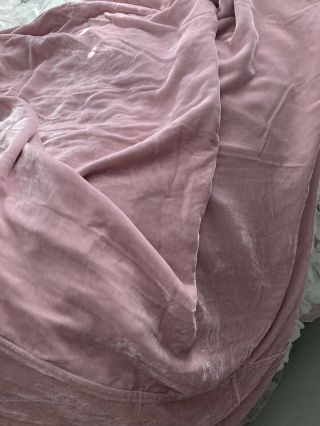 Rare Vintage Rachel Ashwell Shabby Chic Couture Throw Pink Velvet Ruffled 5