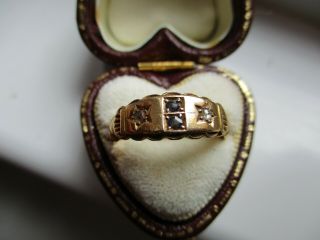 Antique 18ct Gold Diamond & Sapphire Ring,  Chester Hallmarks 1901