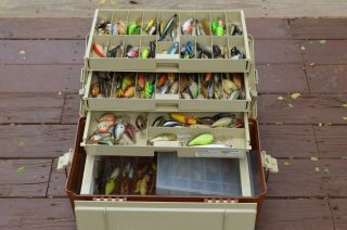 Plano 747 Tackle Box Loaded With Vintage Fishing Lures