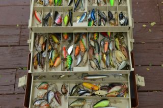 Plano 747 Tackle Box Loaded With Vintage Fishing Lures 5