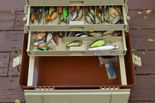 Plano 747 Tackle Box Loaded With Vintage Fishing Lures 7
