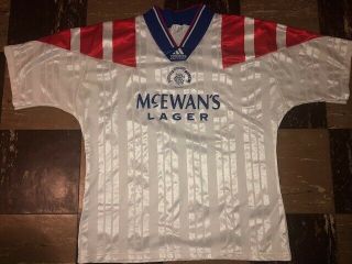 Adidas Vtg 1990s 1992 - 1993 Glasgow Rangers Fc Jersey Away Mcewan 