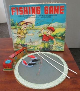 Vintage Cragstan Battery Operated Fishing Game W/original Box