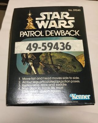 Vintage Kenner Star Wars Boxed Patrol Dewback FIRST Issue Box Contents 5