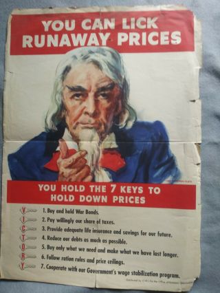 Us Wwii Poster,  " You Can Lick Runaway Prices.  "