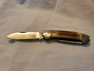 Limited Ed.  Vintage Schrade Wostenholm I - XL 1787 knife Canoe stag handles folder 4