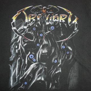 Vtg 1993 Obituary Black T Shirt Death Metal