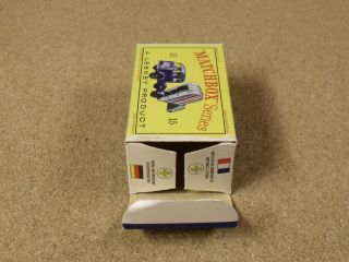 VINTAGE LESNEY MATCHBOX 15 DENNIS REFUSE TRUCK BOX RARE NO PEEP HOLE 8