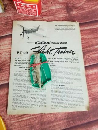 Vintage Cox Thimble - Drome PT - 19 Flight Trainer Complete w/ Engine Starter Kit 8