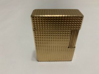 Vintage St Dupont Ligne 1 Small Gold Plated 20u Diamond Lighter Made In France.