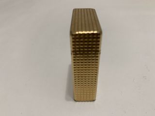 VINTAGE ST DUPONT LIGNE 1 SMALL GOLD PLATED 20u DIAMOND LIGHTER MADE IN FRANCE. 4