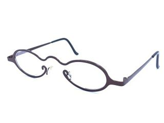 Theo Pilou Brown Titanium Oval Eyeglasses Frames Belgium Vintage