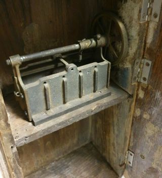Antique 1901 Kellogg Oak Wood Case Wall Phone crank & bell Chicago model323433 - L 6