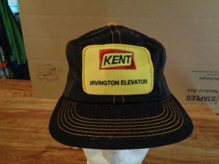Vintage K - Products Kent Feeds Patch Full Black Denim Snapback Trucker Hat Usa.