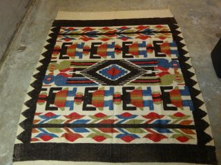 Vintage Momostenango Guatemala Wool Rug 84x64 Blanket Birds,  Tree,  Figures