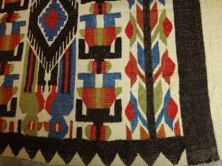 Vintage Momostenango Guatemala Wool Rug 84x64 Blanket Birds,  Tree,  Figures 4