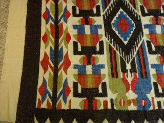 Vintage Momostenango Guatemala Wool Rug 84x64 Blanket Birds,  Tree,  Figures 5